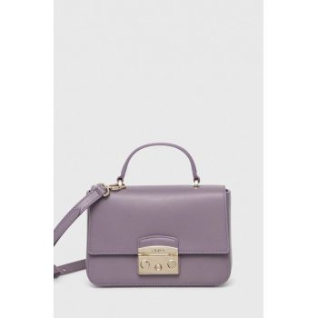 Furla poseta de piele culoarea violet