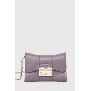 Furla poseta de piele Metropolis mini culoarea violet de firma originala