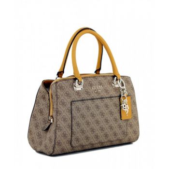 Geanta GUESS Kathryn Girlfriend Satchel Brown (Pentru: Femei) ieftina