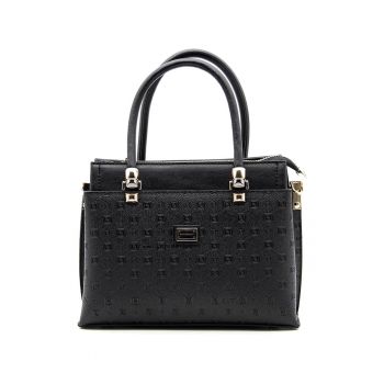 Geanta tote cu model monograma texturat