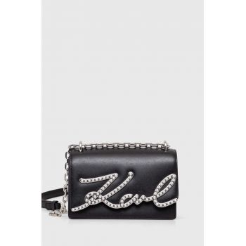 Karl Lagerfeld poseta de piele culoarea negru