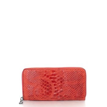 Portofel de piele cu model crocodil si fermoar