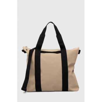 Rains geantă 14150 Tote Bags culoarea bej de firma originala