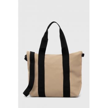 Rains geantă 14160 Tote Bags culoarea bej ieftina