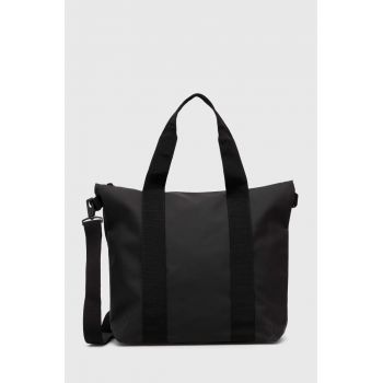 Rains geantă 14160 Tote Bags culoarea negru ieftina