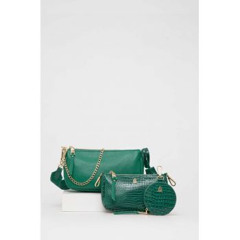 Steve Madden poseta Burgent culoarea verde, SM13000426