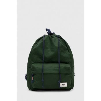 Vans rucsac culoarea verde, mare, neted