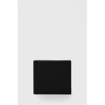 Barbour portofel de piele Grain Leather Billfold Coin Wallet bărbați, culoarea negru MLG0022