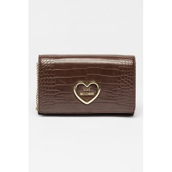 Geanta crossbody de piele ecologica cu aspect de piele de crocodil