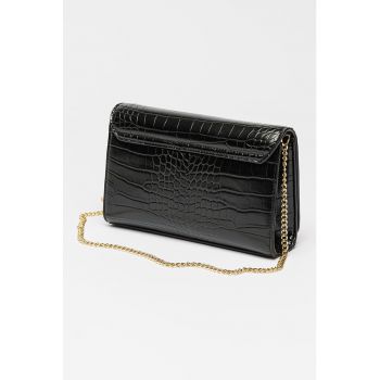Geanta crossbody de piele ecologica cu aspect de piele de crocodil