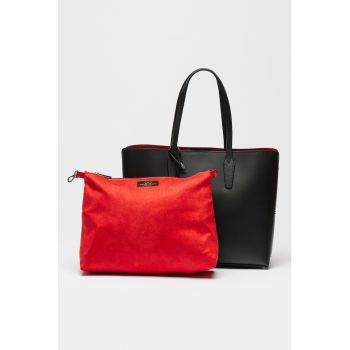 Geanta shopper din piele cu etui interior detasabil