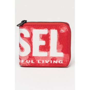 Portofel unisex cu fermoar si logo Rave