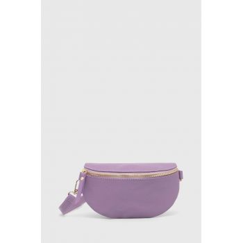 Answear Lab borseta de piele culoarea violet