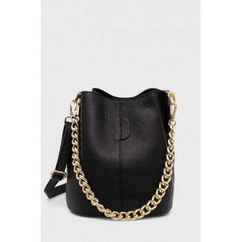Answear Lab poseta de piele culoarea negru