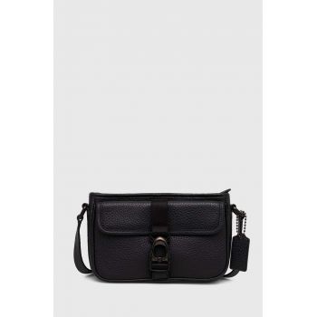 Coach borseta de piele culoarea negru