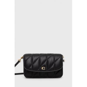 Coach poseta de piele culoarea negru