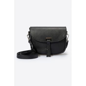 Geanta crossbody de piele - Negru