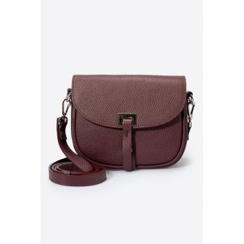Geanta crossbody de piele cu aspect texturat