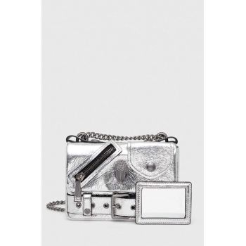 Kurt Geiger London poseta de piele culoarea argintiu