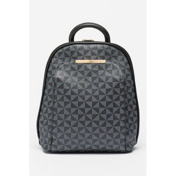 Rucsac de piele ecologica cu model geometric