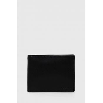 Sisley portofel de piele barbati, culoarea negru