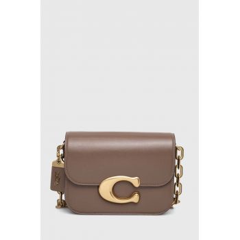 Coach poseta de piele culoarea gri