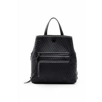 Desigual rucsac 23WAKP07 ACCESSORIES PU BACKPACK MINI femei, culoarea negru, mic, modelator