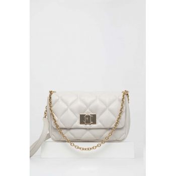 Furla poseta de piele culoarea gri