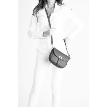 Geanta crossbody de piele cu aspect texturat