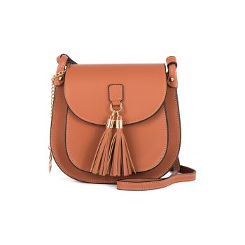 Geanta crossbody de piele cu canafi Farsaglia