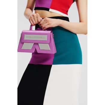 Geanta crossbody din piele cu aspect de piele de crocodil Icon