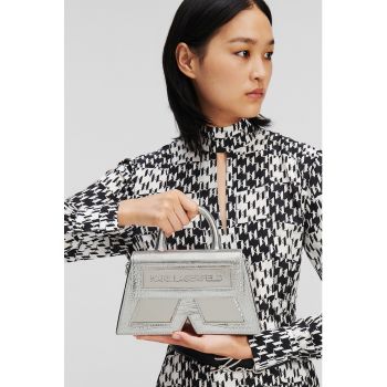 Geanta crossbody din piele cu aspect de piele de crocodil Icon