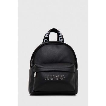 HUGO rucsac femei, culoarea negru, mic, neted