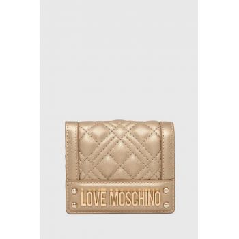 Love Moschino portofel femei, culoarea auriu