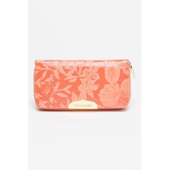 Portofel de piele ecologica cu model floral