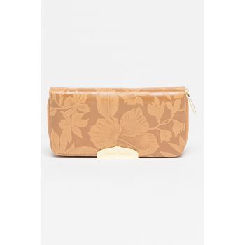 Portofel de piele ecologica cu model floral