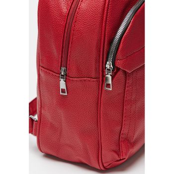 Rucsac din piele ecologica cu buzunare frontale