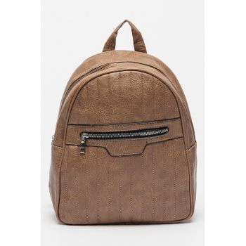 Rucsac striat din piele ecologica