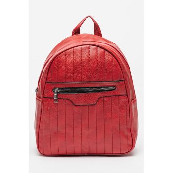 Rucsac striat din piele ecologica