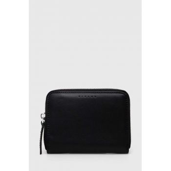 Sisley portofel de piele femei, culoarea negru