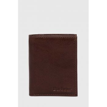 Barbour portofel de piele Colwell Small Billfold bărbați, culoarea maro MLG0012