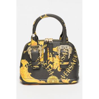 Geanta tote mica cu model - Negru/Galben