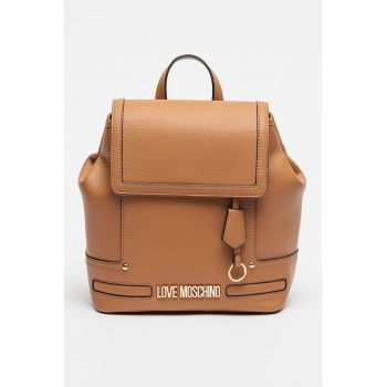 Rucsac de piele ecologica cu aplicatie logo metalica