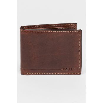 Portofel de piele cu RFID Allan Traveler - Maro inchis