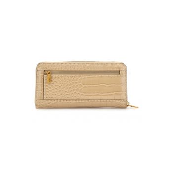Portofel cu aspect de piele de crocodil si fermoar Laurel