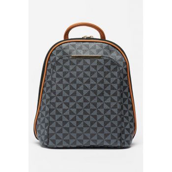 Rucsac de piele ecologica cu model geometric