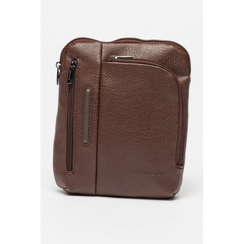 Geanta crossbody de piele cu buzunare multiple