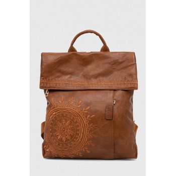 Medicine rucsac femei, culoarea maro, mare, cu imprimeu
