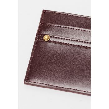 Portcart de piele cu buzunar exterior