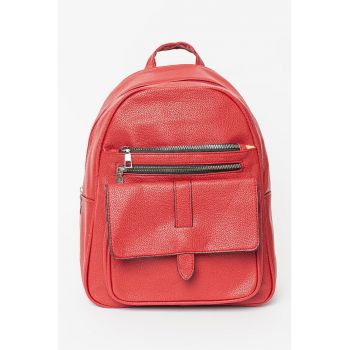 Rucsac de piele ecologica cu buzunare exterioare de firma original
